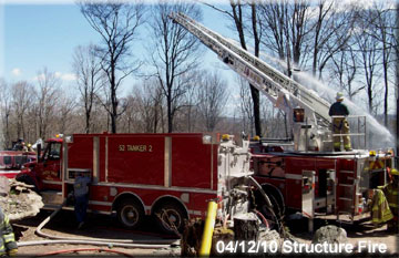 Structure fire on Mtn. Rd, Gibson