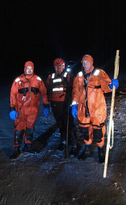 Night Ice Rescue Drill Training